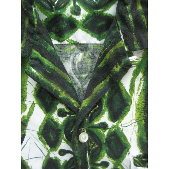 Tropicana Bark Cloth Shirt Mens Medium Loop Collar Vintage 1950s Size M - Picture 8 of 10